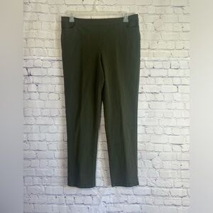 Denim & Company pull on ankle pants green stretch size 14